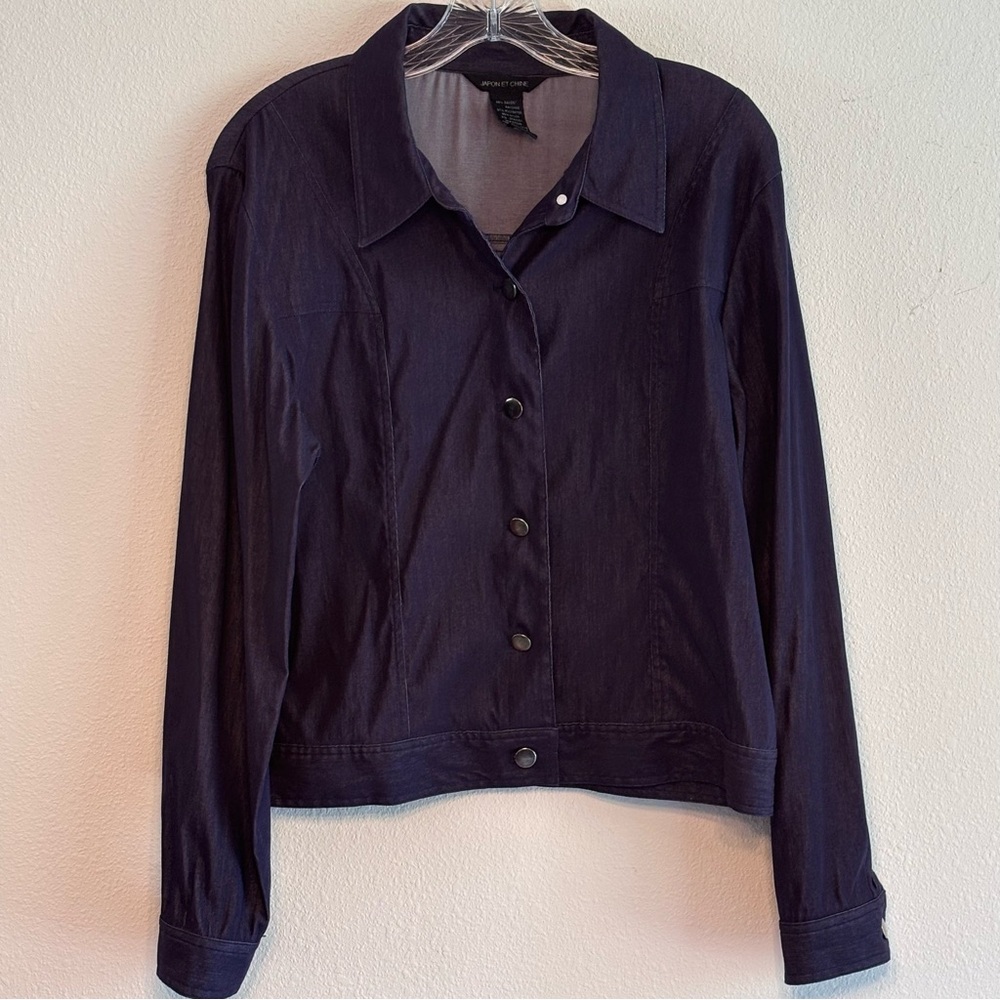 EUC Japan ET Chine Women's Blue Button-Up Jacket SZ 12
